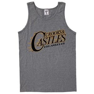 Crooks & Castles Men's LA Los Angeles Tank Top Tee T-Shirt - Gray